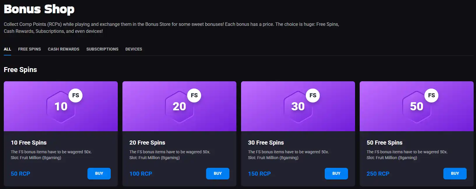 Lucky Vibe Australian Bonus Store catalogue with reward categories